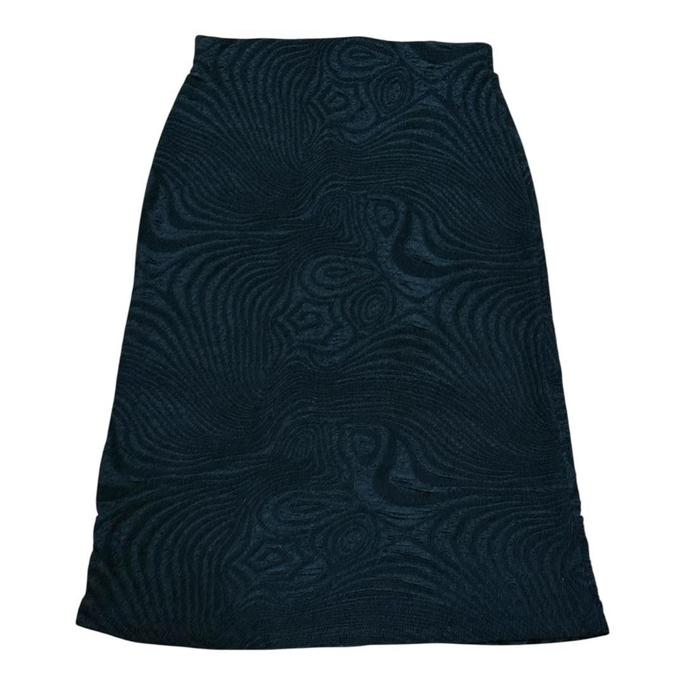 Belle Di Sera Skirt Womens Medium Black Textured Midi A-Line Elegant Classic